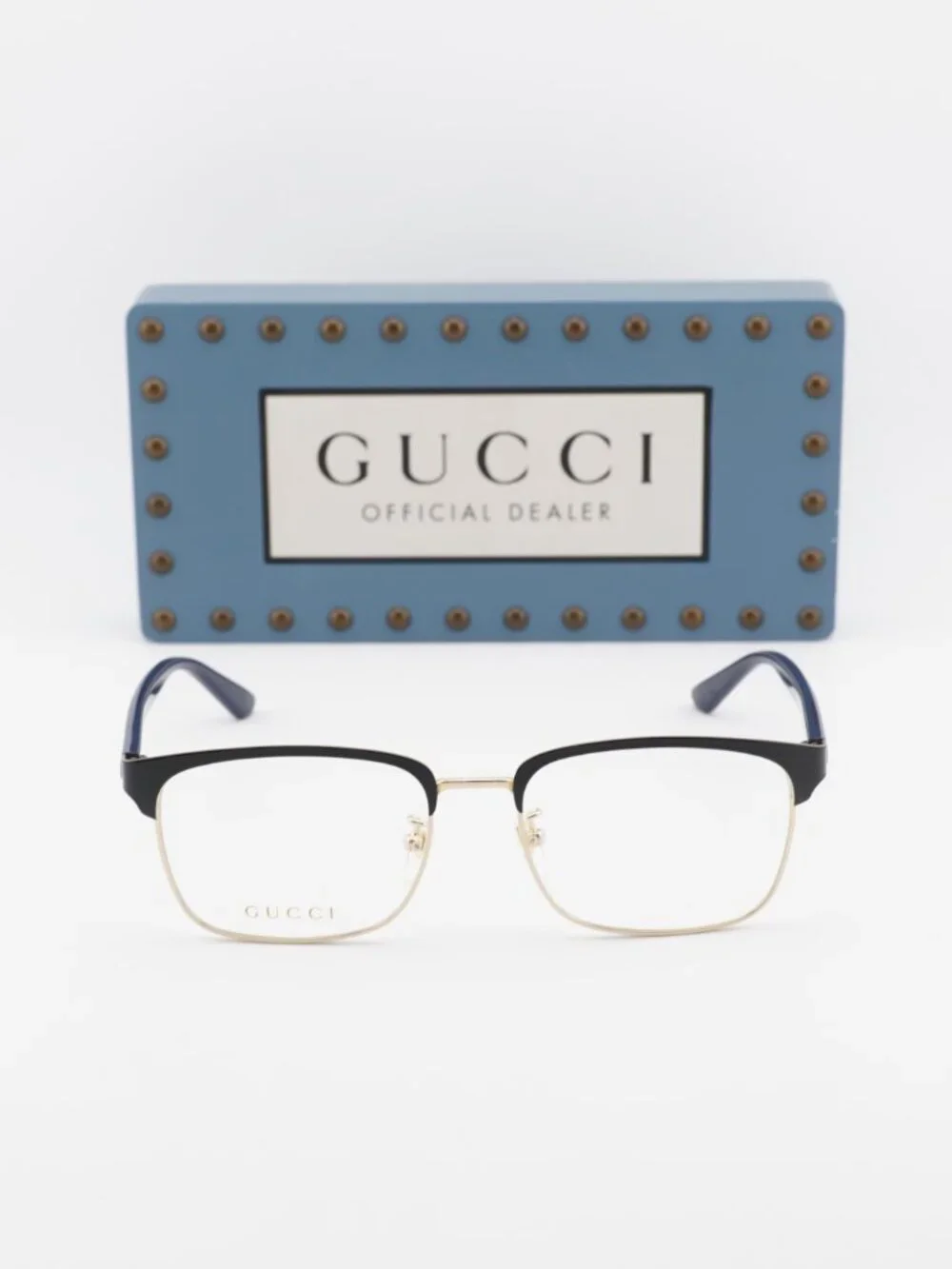 Gucci GG0934OA 005 Rectangle Eyeglasses 56mm - Gold / Black